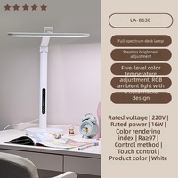 Lámpara de Escritorio LED, Lámpara de Lectura y de Mesa con Control Táctil, Fuente de Alimentación CC, Alto CRI 90