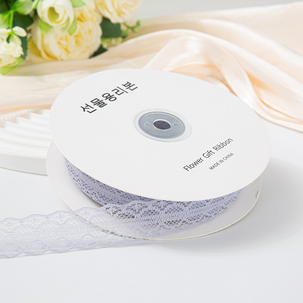 Ceinture dentelle grise 3cm 50 yards environ 45m