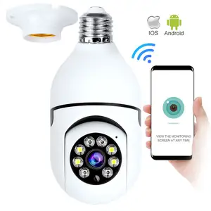 Factory Sale ICSee 2MP 5G E27 Bulb Surveillance Camera Night Vision Full Color Automatic Human Tracking Indoor Security Monitor