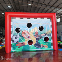 But de football gonflable commercial en PVC pour l'extérieur, but de soccer gonflable à louer, jeu de tir au but gonflable