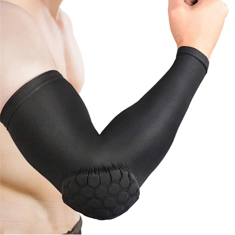 Shield Shape Crash Proof Khuỷu Tay Pads Arm Sleeve Compression Shin Pads Brace Protector Thiết Bị Đầu Gối/Arm Sleeve Phòng Tập Thể Dục Thể Thao Tất Cả Các Mùa