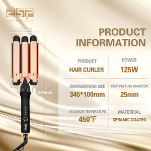 Rizador de pelo profesional Dsp de 3 barriles de 1.25 pulgadas con calor ajustable para todo tipo de cabello - Product Image 3