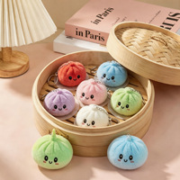 Porte-clés en peluche mini de 4 pouces en forme de boulette ou de pain vapeur, breloques pour sacs cadeaux, mascotte en peluche