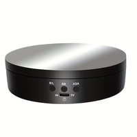 Présentoir rotatif électrique 3 vitesses de 13,8 cm en ABS, support de bijoux pour photographie avec miroir, capacité de charge de 5,4 pouces / 6,6 lb