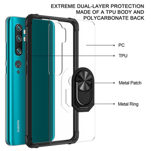 Per <span class=keywords><strong>Xiaomi</strong></span> Mi Nota 10 Pro Note10 Lite Cassa Antiurto Auto Anello Del Supporto Della Copertura per <span class=keywords><strong>Xiaomi</strong></span> CC9 Pro Trasparente Chiaro casi - Product Image 2