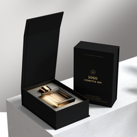 Boîte cadeau rigide magnétique à couvercle rabattable, personnalisée, de luxe, biodégradable, pour flacon de parfum et emballage en papier pour produits cosmétiques