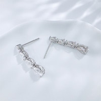 Orecchini pendenti a goccia in oro bianco 18K con diamanti da laboratorio, orecchini a lobo pendenti alla moda, orecchini a cerchio pendenti, orecchini a lobo con moissanite, orecchini a cerchio di tendenza