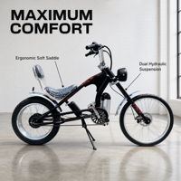 Vélo Électrique Sportif au Design Attrayant, Pneus Larges de 20 Pouces, Suspension Avant, Moteur Arrière, Vitesse Maximale 35-45 km/h