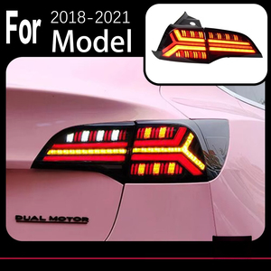 ไฟท้าย LED สำหรับรถยนต์ <span class=keywords><strong>Tesla</strong></span> <span class=keywords><strong>Model</strong></span> <span class=keywords><strong>3</strong></span> ปี 2018-2021 และ <span class=keywords><strong>Model</strong></span> Y ปี 2018-2021 พร้อมไฟเลี้ยวแบบไดนามิก ไฟเบรก ไฟถอยหลัง 12V สีรมควัน/สีชา - Product Image 4