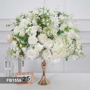 Boules de fleurs artificielles en soie réalistes, durables et faites à la main, tailles personnalisables DKB, pour décorations de table de mariage - Product Image 3