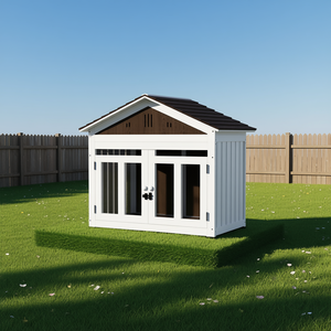 Casa de madera para perros de 40 pulgadas, para perros pequeños a grandes, muebles para mascotas de interior y exterior con ventilación, piso elevado y extraíble - Product Image 2