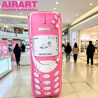 Téléphone Gonflable Publicitaire Rose de 2m de Haut pour Promotion et Usage Commercial