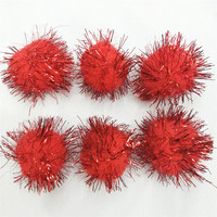 Pompons en polyester à paillettes dorées tendance, modèle M2, fourniture directe d'usine du Zhejiang ; Fils métalliques colorés pour DIY de Noël