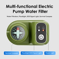 Pompe à eau portable à filtre à charbon actif électrique 0,01 micron sans BPA pour les situations d'urgence, les voyages, le camping, la survie en plein air