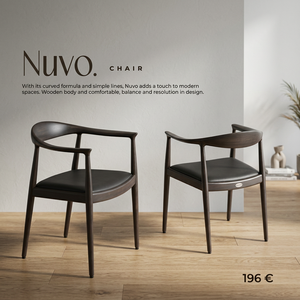 Chaise de salle à manger portable en bois massif, écologique et moderne, avec accoudoirs et revêtement en cuir, style nordique, meubles de salle à manger pour la maison - Product Image 3