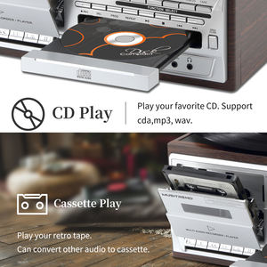 Lecteur de disques vinyles ODM OEM, centre musical rétro multifonctionnel avec <span class=keywords><strong>USB</strong></span>, <span class=keywords><strong>CD</strong></span>, <span class=keywords><strong>cassette</strong></span>, <span class=keywords><strong>radio</strong></span> AM/FM, <span class=keywords><strong>Bluetooth</strong></span> - Product Image 4