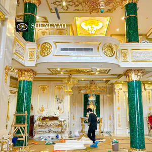 बड़े आकार का महल विला सजावट लक्जरी हरे मलाकी महल स्तंभ/पीतल की राजधानी के साथ स्तंभ - Product Image 3