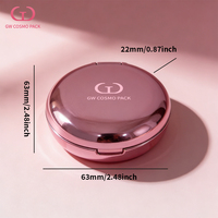 Boîtier vide double face en ABS pour poudre compacte effet coussin d'air, couleur or rose, avec miroir, moulage de précision, logo personnalisé, OEM, vente en gros, en vrac
