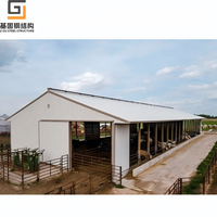 Bâtiment Agricole Moderne Préfabriqué en Acier pour Poulailler et Abri à Vaches, Structure en Acier Galvanisé à Chaud, Grande Portée Intégrée