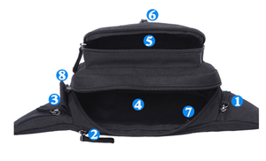 男女兼用防水トラベルロゴパターンファニーパッククロスボディ犬ウォーキングポーチウォーターボトルホルダー付きランニングベルトヒップウエストバッグ - Product Image 5