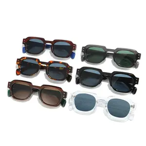 Vente en gros mode vintage style carré en plastique pas cher lunettes d'extérieur protection uv hommes femmes lunettes de soleil