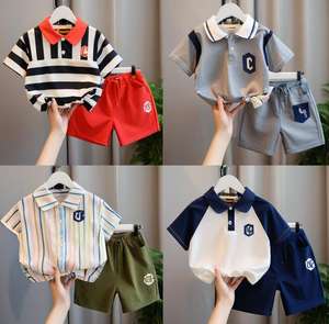 Lots de Gros Vêtements d'Été pour Enfants en Liquidation | T-shirts Graphiques et Tenues Short Assortis | <span class=keywords><strong>Lot</strong></span> de Stock Coton Extensible pour Garçons - Product Image 2