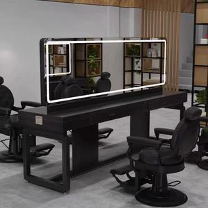 <b>Mirror</b> <b>Table</b> Barber Shop Hair Salon Special <b>Mirror</b> Perm and Dyeing Cabinet Integrated with Light Double-sided <b>Mirror</b> <b>Table</b> - Product Image 1