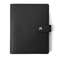 Maßgeschneiderter Luxus A5 PU-Leder Ringbuch Jahresplaner mit Druckknopf und Stifthalter