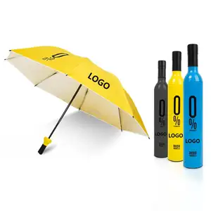 Nuovo design personalizzato personalizzato bottiglia forma regalo pubblicità bottiglia ombrello bottiglia di vino