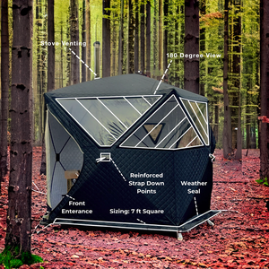 Tente de sauna isotherme OEM à 3 couches avec fenêtre en TPU, ignifuge, portable, avec <span class=keywords><strong>cheminée</strong></span> pour poêle - Product Image 2