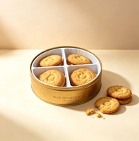 Boîte en métal doré personnalisée de qualité alimentaire, emballage rond en fer blanc pour aliments, gâteaux de lune, gâteaux, biscuits, bonbons, cadeaux, boîtes métalliques pour biscuits