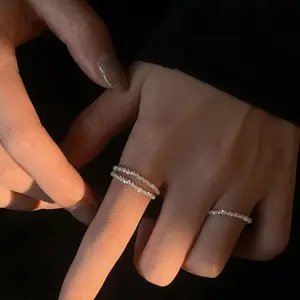 Сверкающая цепочка, кольцо со звездным небом, 925 стерлингового серебра, указательный палец, дизайн, Ниша, индивидуальность, модный роскошный набор колец