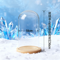 Grande Cloche en Verre Fait à la Main de 18x30cm avec Base en Métal et Serrure pour Affichage de Bijoux de Collection
