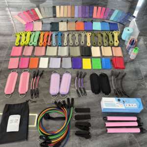 Resistance Loop tập thể dục ban nhạc thiết lập của 5 tập thể dục điện kéo lên Yoga ban nhạc <span class=keywords><strong>theraband</strong></span> Dây đeo mắt cá chân với ống ban nhạc Pilates thanh - Product Image 1