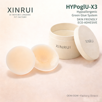 Couvre-mamelons en silicone XINRUI avec trous, respirants, fins, invisibles, avec colle hypoallergénique
