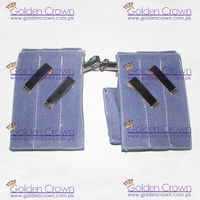 Guêtres Golden Crown allemandes MP40 en toile/cuir bleues pour équipement de défense personnelle GC-04389