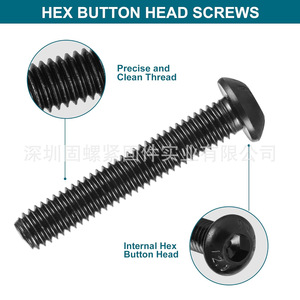 M6 Black Pan Head Hex Screws Nuts Washers Set 505pcs Class 12.9 Alloy Steel For Metal Furniture - Product Image 4