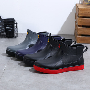 Personalizzabili alla moda <span class=keywords><strong>stivali</strong></span> <span class=keywords><strong>da</strong></span> <span class=keywords><strong>pioggia</strong></span> a tubo corto per gli uomini con taglio basso per uso esterno peluche e scarpe impermeabili calde per il lavoro - Product Image 2