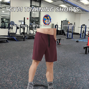 Wholesale Gym Wear Elastic Waist Quick Dry Solid Breathable Training Fitness <b>Shorts</b> <b>Men</b> Casual Knee Length Sport <b>Shorts</b> - Product Image 2
