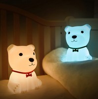 Veilleuse LED rechargeable, lampe de dessin animé chiot/capybara/marmotte pour chambre à coucher et table à manger, décoration Happy Ya Sleep pour la maison