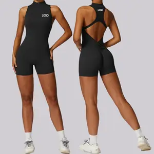 Tclt8594 Fabriek Groothandel Nieuwe Playsuits Fitness Custom Logo Bodysuit Workout Vrouwen Gym Sport Een Stuk Yoga Jumpsuits Yoga Set