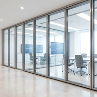Cloison en verre ignifugée 2 heures avec cadre étroit pour salle de réunion contemporaine et espace de bureau pour cadres supérieurs