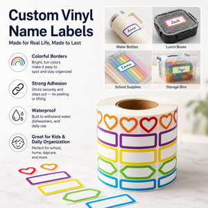 Etiquetas de Vinilo Personalizadas con Nombre, Resistentes al Agua y Aptas <span class=keywords><strong>para</strong></span> Lavavajillas, Rollo de Pegatinas Personalizadas <span class=keywords><strong>para</strong></span> Niños, Escuela, Hogar, Organización y Almacenamiento - Product Image 6