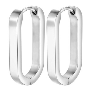 <span class=keywords><strong>Orecchini</strong></span> Statement per Donne, Cerchi <span class=keywords><strong>Rettangolari</strong></span> Placcati Oro 14k, <span class=keywords><strong>Orecchini</strong></span> in Acciaio Inossidabile, Gioielli Trendy 2024, Idee Regalo - Product Image 5