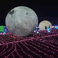 Ballons publicitaires gonflables du système solaire (Lune, Terre, Mars, Saturne) avec lumière LED, planètes gonflables en lévitation