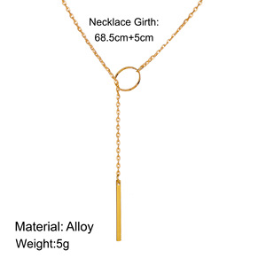 <span class=keywords><strong>Collier</strong></span> rétro en alliage plaqué or <span class=keywords><strong>pour</strong></span> femmes et filles, chaîne à pampilles, Simple et à la mode, 2023 - Product Image 2