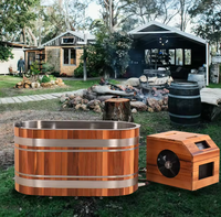 Baignoire de glace en cèdre SANSHENG en forme de U pour extérieur, avec intérieur en acier inoxydable, idéale pour la maison, la salle de sport et les athlètes