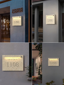 Outdoor En Indoor Waterdicht Landschap Binnenplaats Deur Nummer Muur Licht Aangepaste Stenen Led Verlichting Voor Hotels - Product Image 2