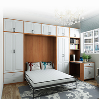 Lit mural moderne multifonction Vertical pliable et caché, lit mural avec armoire, placard, bureau, Table d'angle