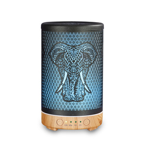 Diffuseur d'arômes en forme d'éléphant 93x157mm, humidificateur de 100ml, type brume en métal noir pour bureau et maison - Product Image 3